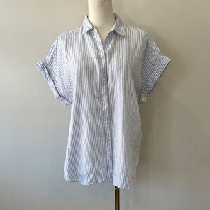 Lauren Ralph Lauren Linen Seersucker Camp Shirt – Size Large